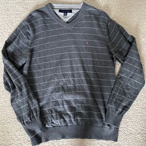 Tommy Hilfiger Men's Charcoal V-Neck Sweater